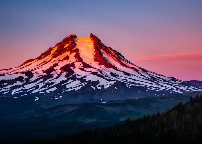 Volcano at Sunset