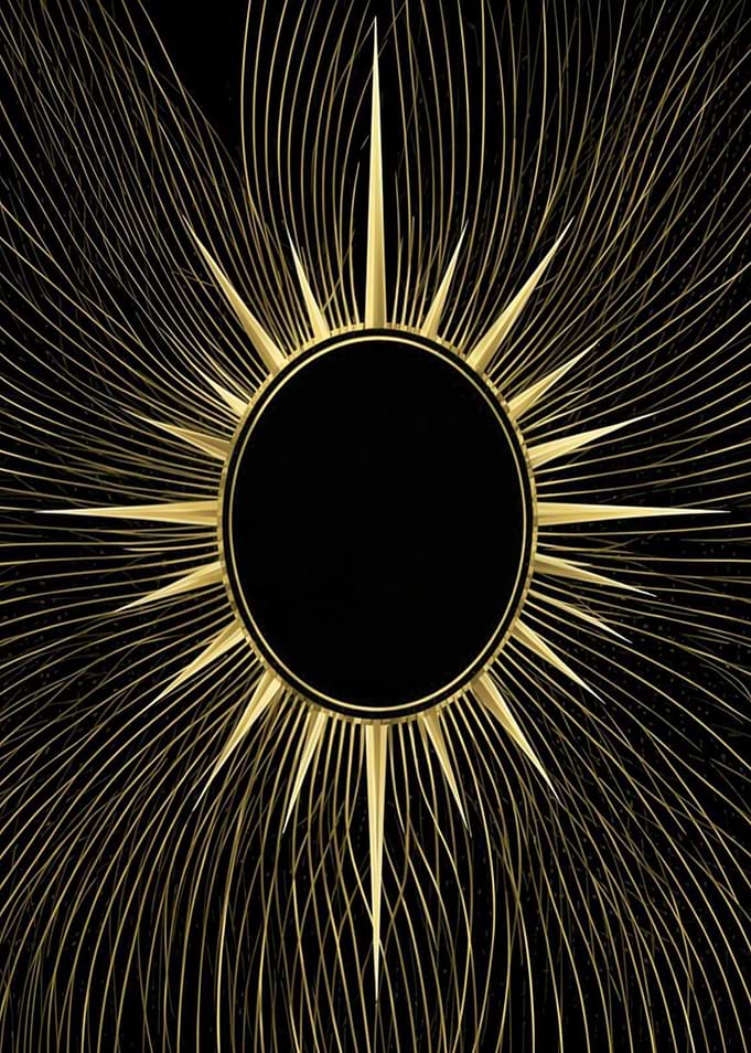 Golden Sunburst with Black Center