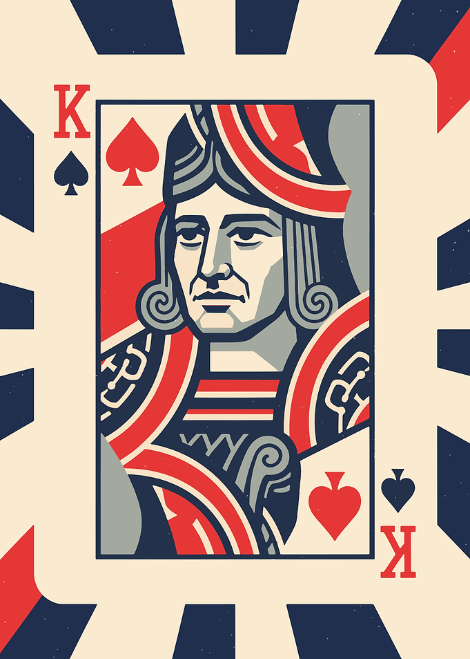 Vintage King of Spades Playing Card Art