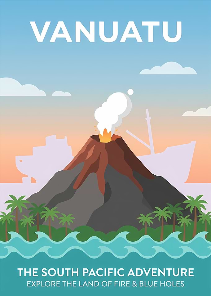 Vanuatu South Pacific Adventure Poster