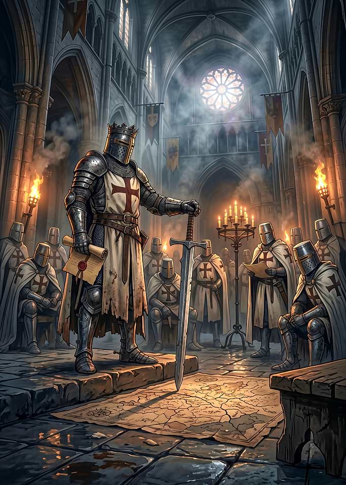 Knights Templar in a Cathedral
