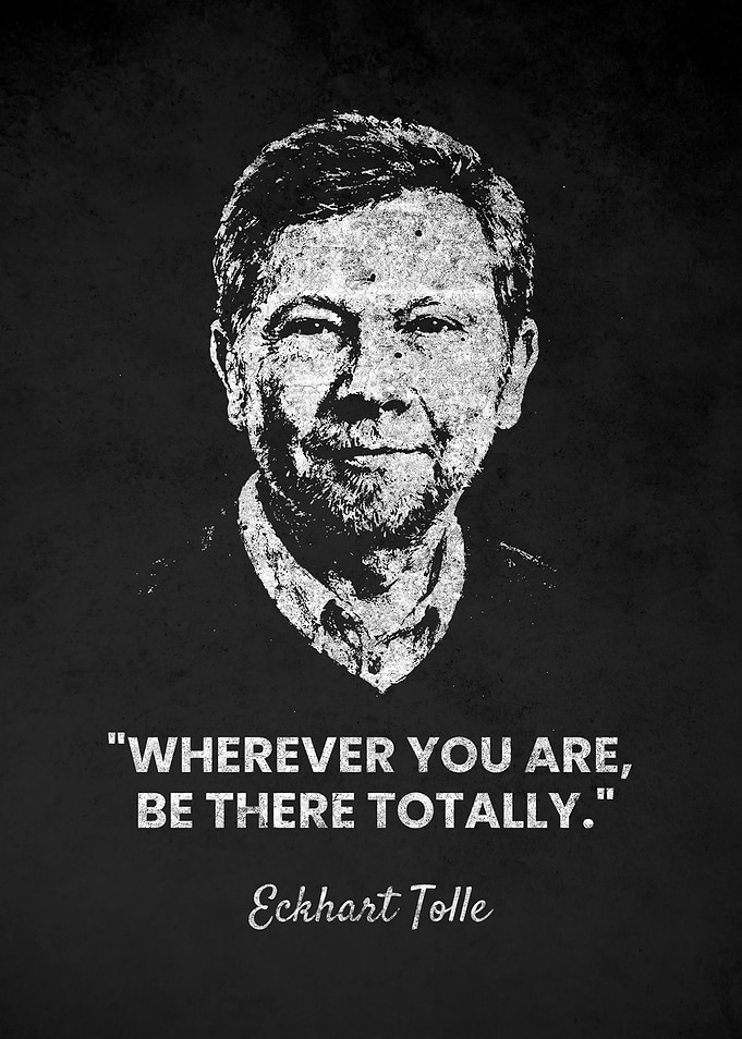 Eckhart Tolle BE THERE quote poster