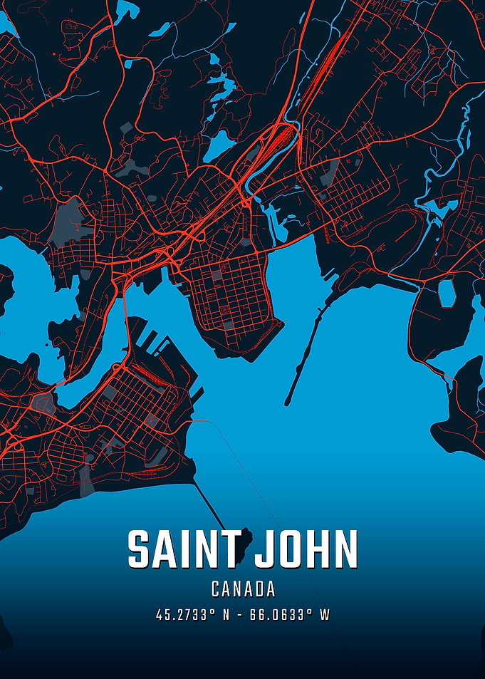 Saint John City Map Art