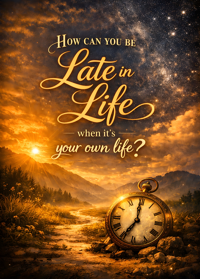 Inspirational Quote with Pocket Watch and Landscape