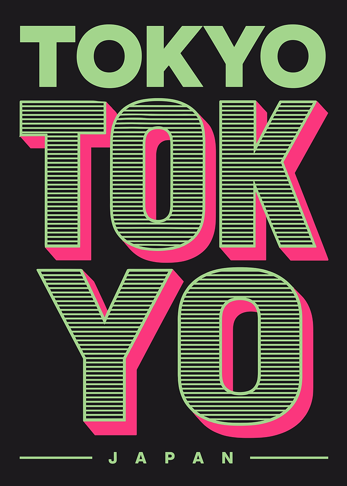 Tokyo Japan Text Art