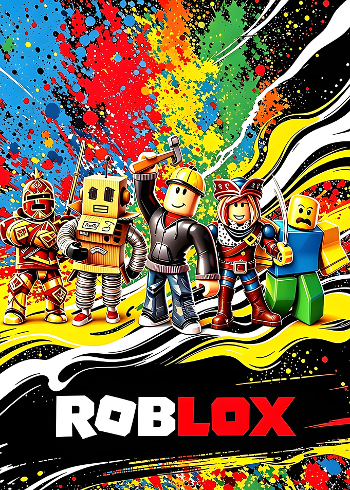 Roblox Characters with Paint Splatter