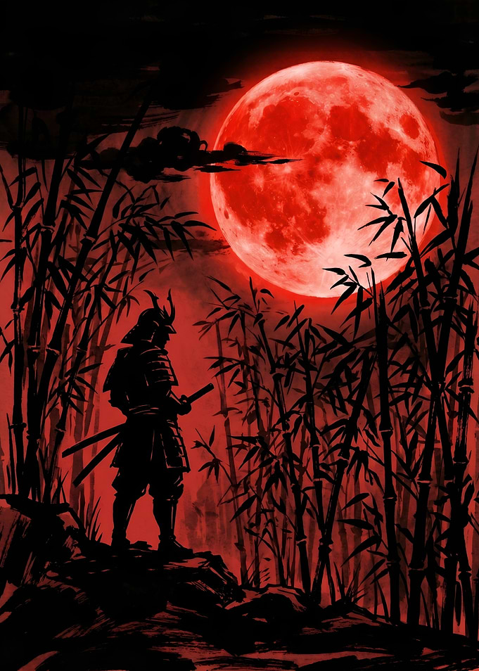 Samurai Under a Blood Moon