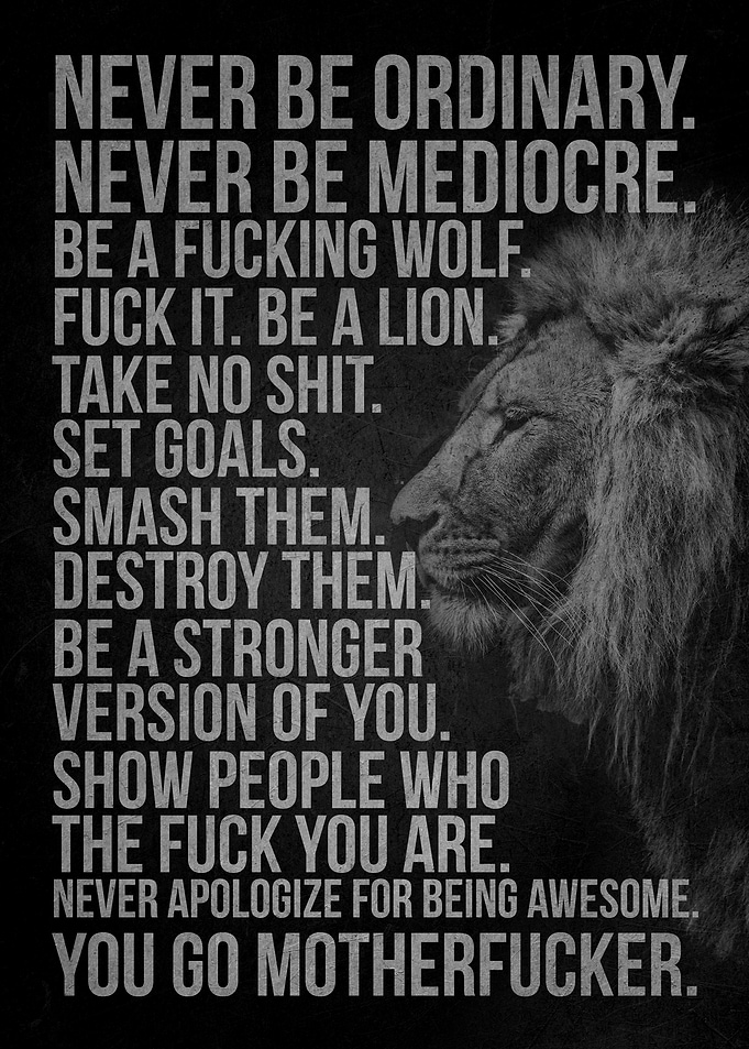 Lion Motivational Quote Poster