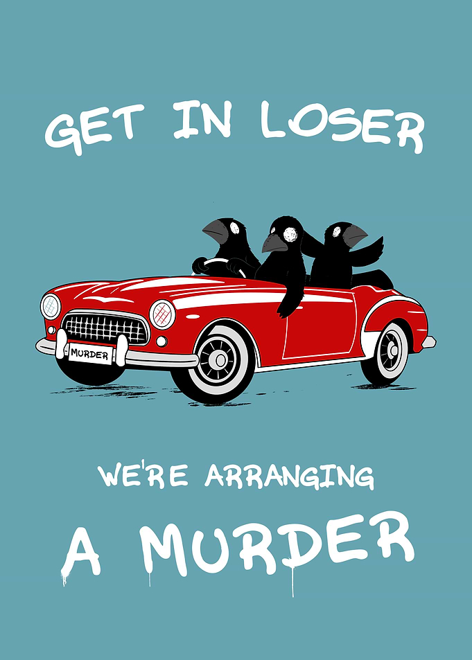 Crows in a Car Arranging a Murder