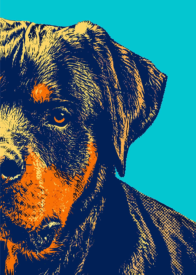 Pop Art Rottweiler Portrait