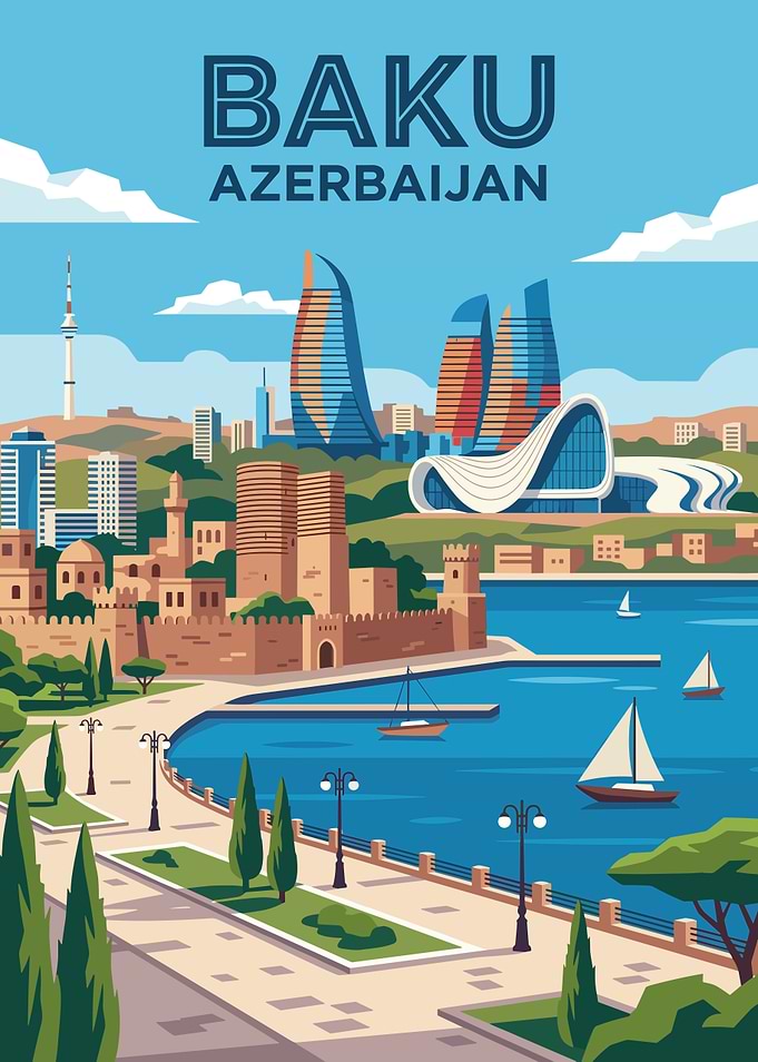 Baku Azerbaijan Cityscape
