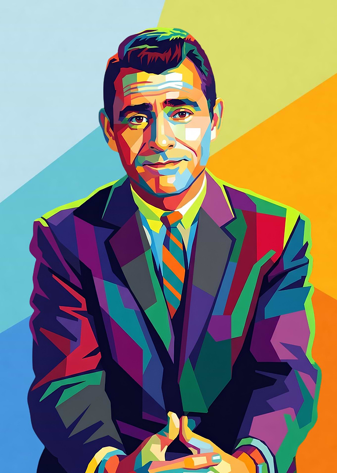 Rod Serling Colorful Portrait
