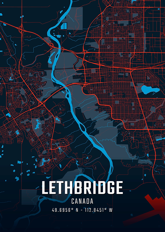 Lethbridge Canada City Map