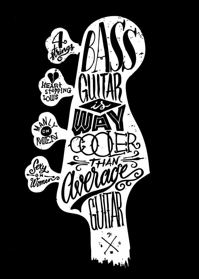 Bass Guitar is Way Cooler Text Art