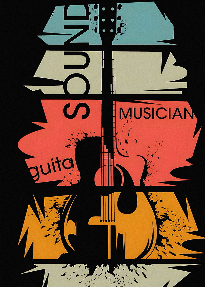 Guitar Sound Musician Text Art