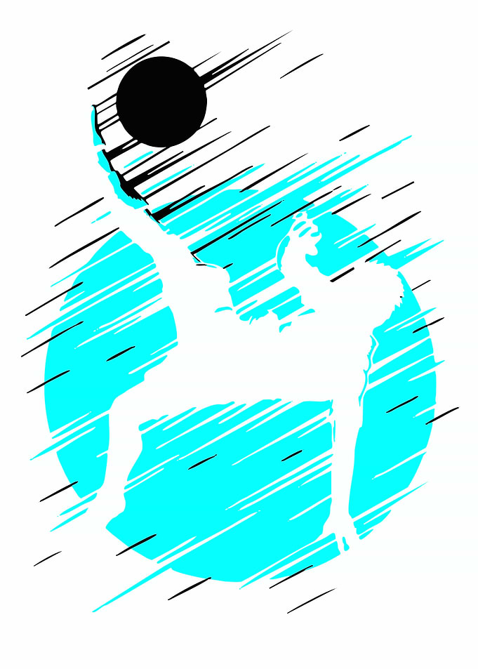 Soccer Player Silhouette with Abstract Background