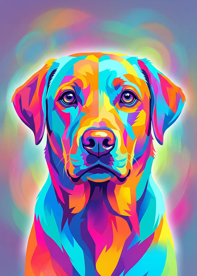 Colorful Dog Portrait