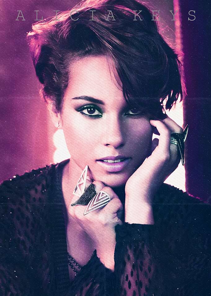 Alicia Keys Portrait vintage