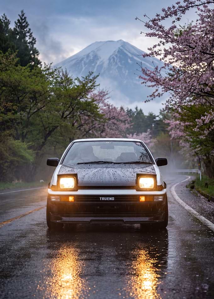 Toyota AE86 Trueno with Mt. Fuji
