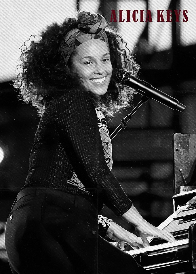 Alicia Keys Performing at Piano