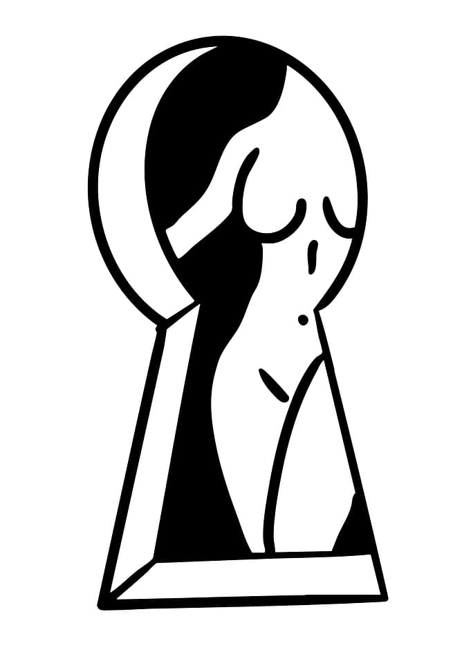 Keyhole with Nude Figure