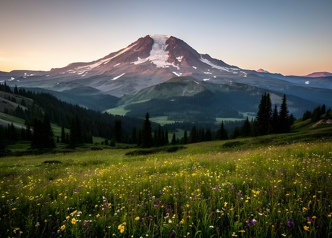 Mountain Meadow at Sunrise