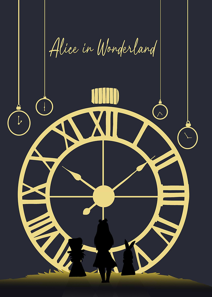 Alice in Wonderland Clock Poster