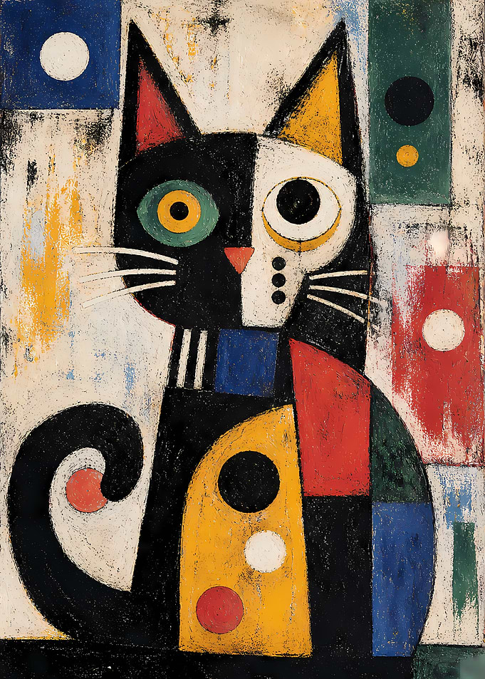 Abstract Cat Painting
