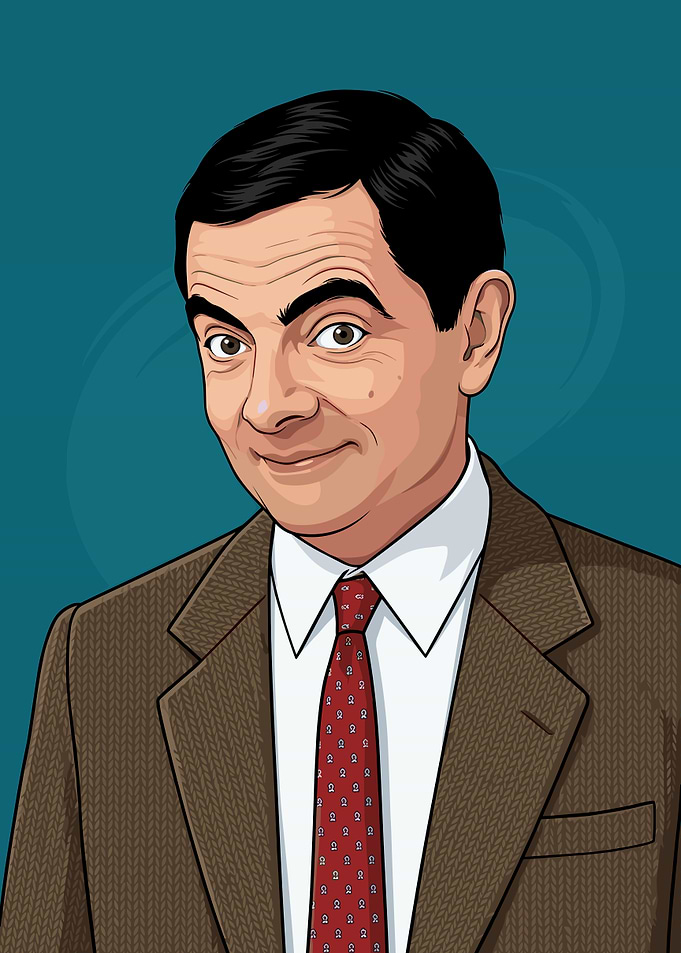 Mr. Bean Cartoon Portrait