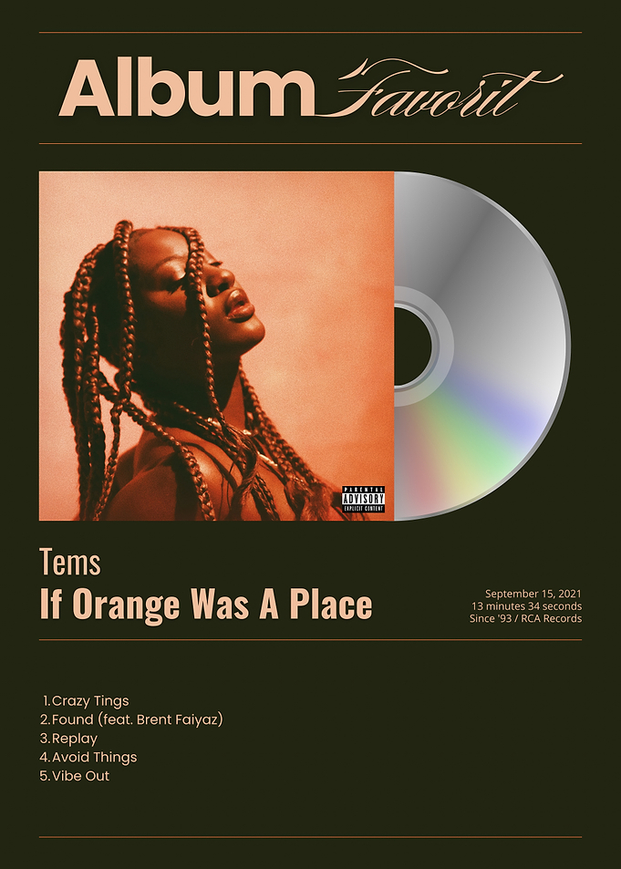 Tems If Orange Was A Place Album Cover