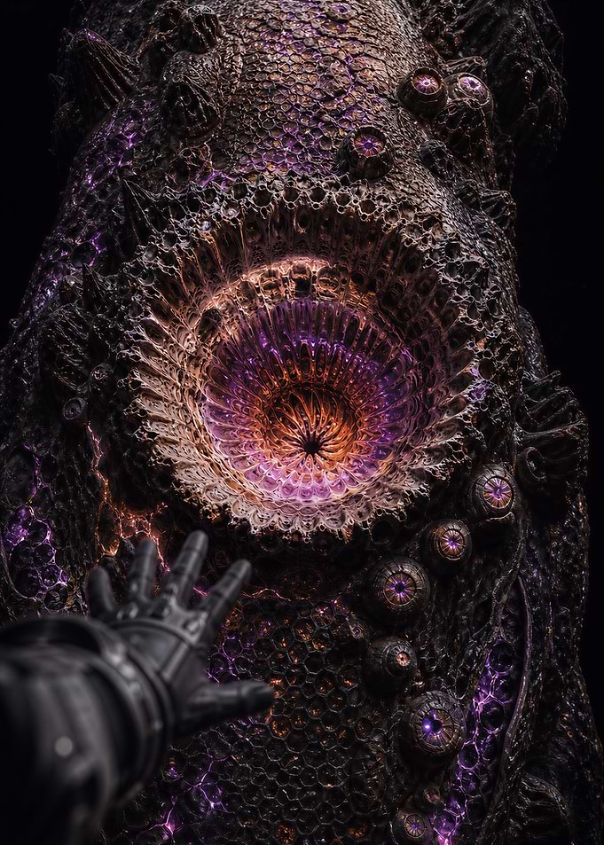 Alien creature with hand reaching out