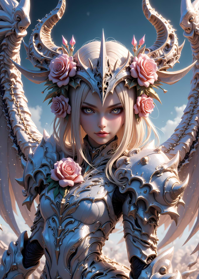 Fantasy Warrior with Roses