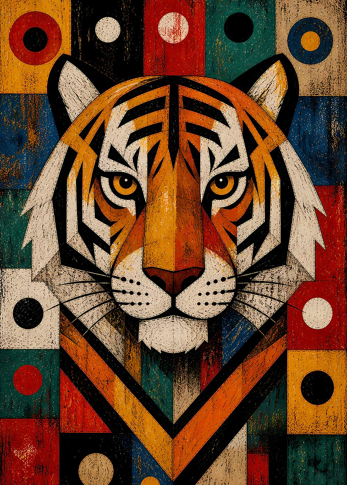 Geometric Tiger Portrait