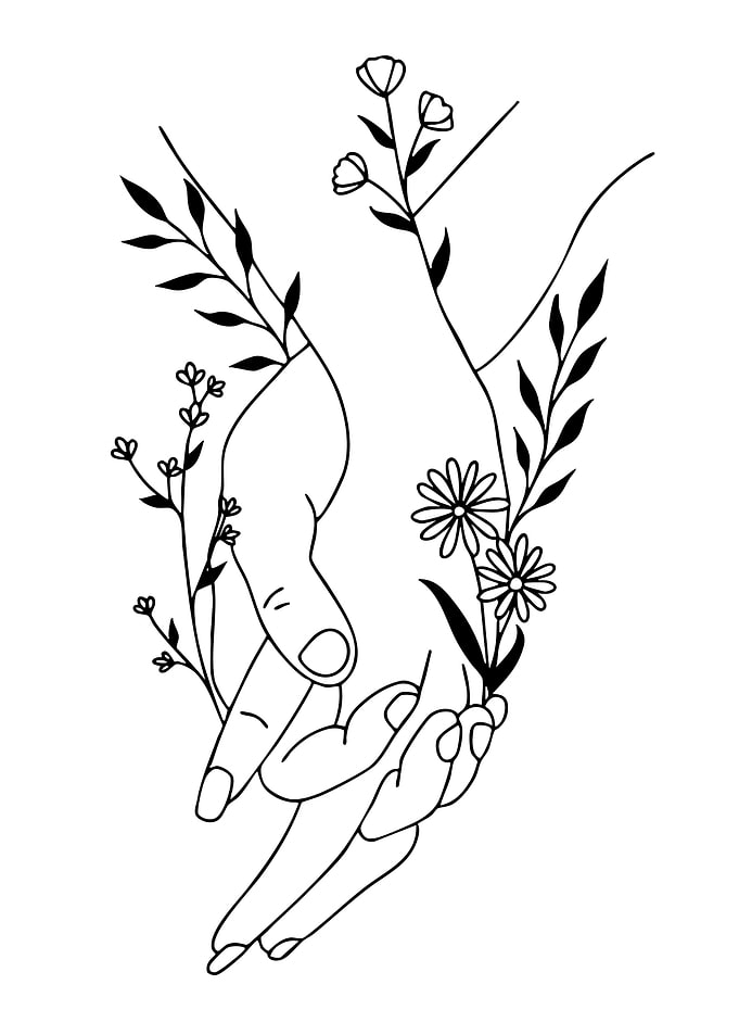 Holding Hands with Flowers