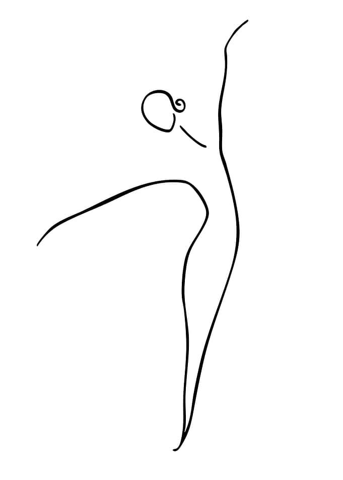 Minimalist Dancer Line Art