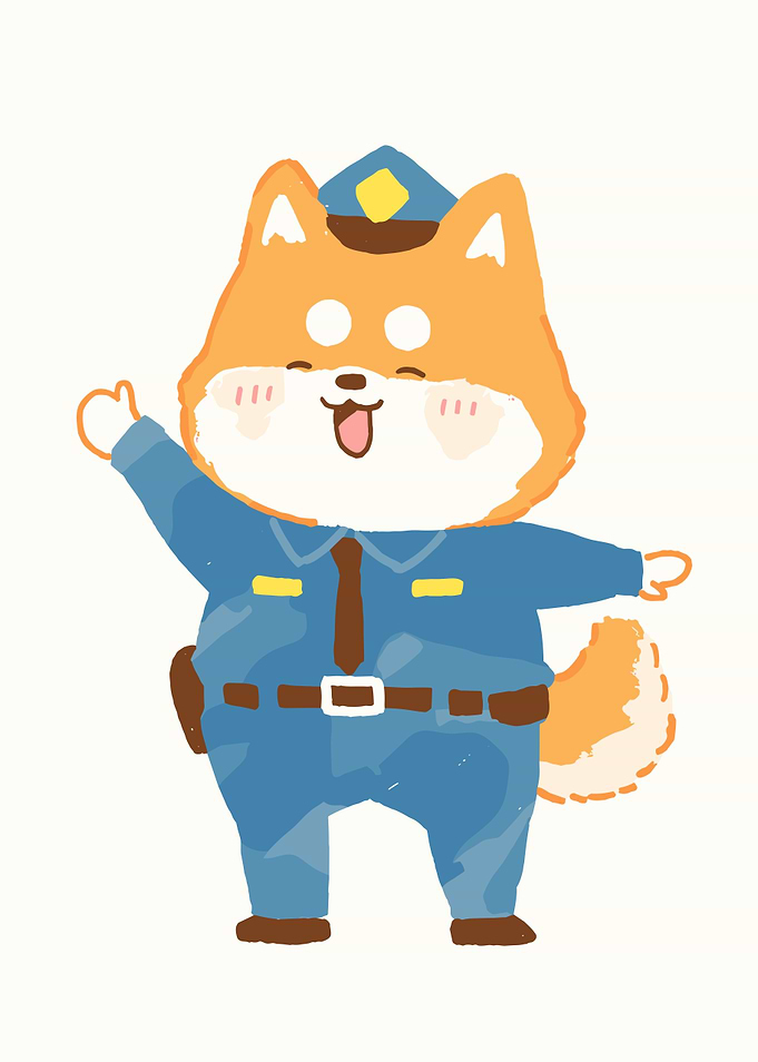 Cute Shiba Inu Police Officer