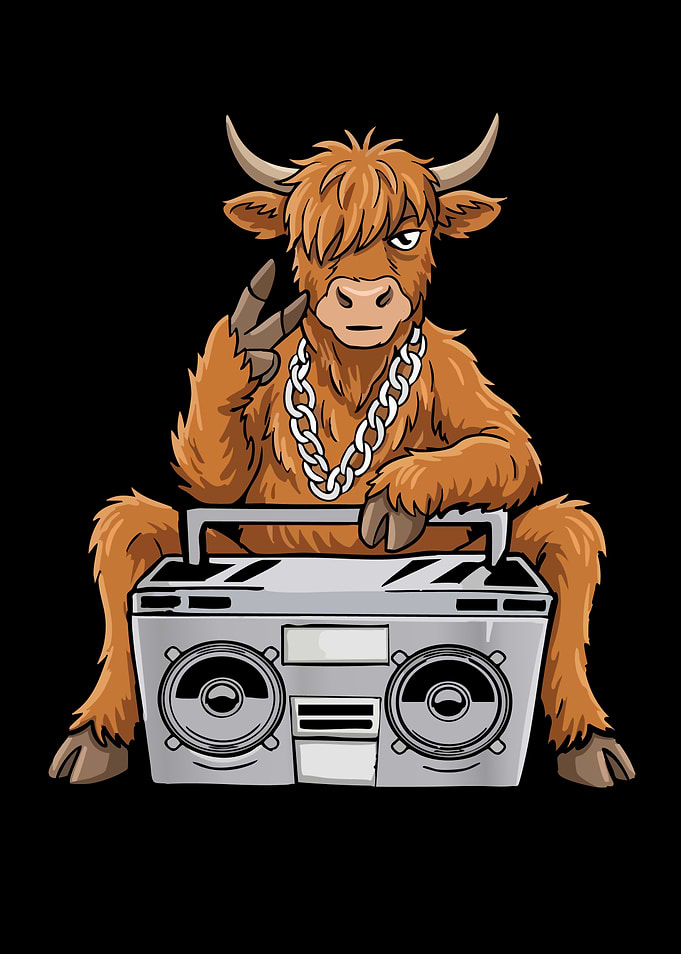 Highland Cow Lover Hip Hop Kids Music Boys Highlkand Cow