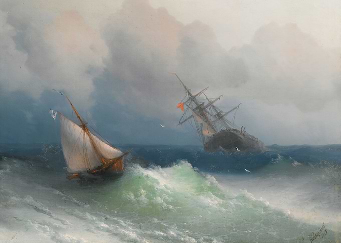 Ships in a Stormy Sea