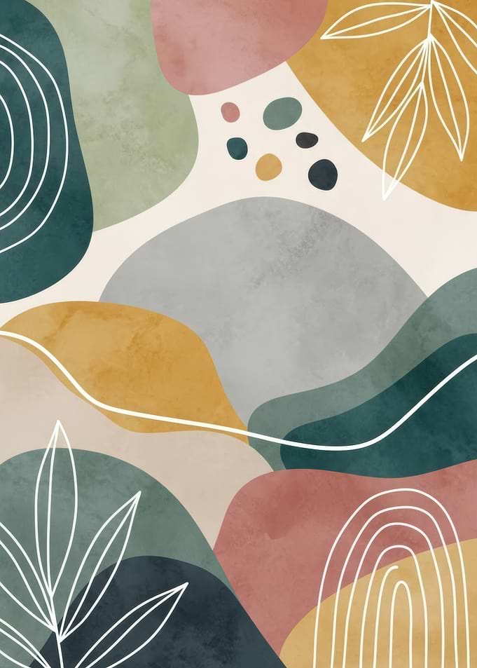 Abstract Organic Shapes and Botanical Elements
