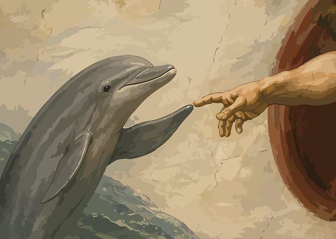Dolphin and Hand of God