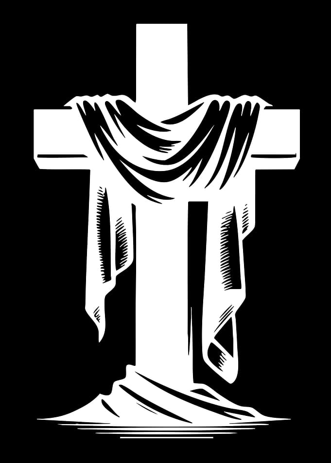 White Cross with Draped Cloth