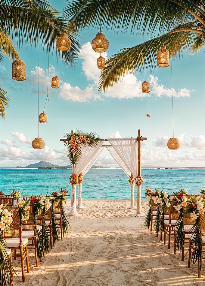 Tropical Beach Wedding Setup