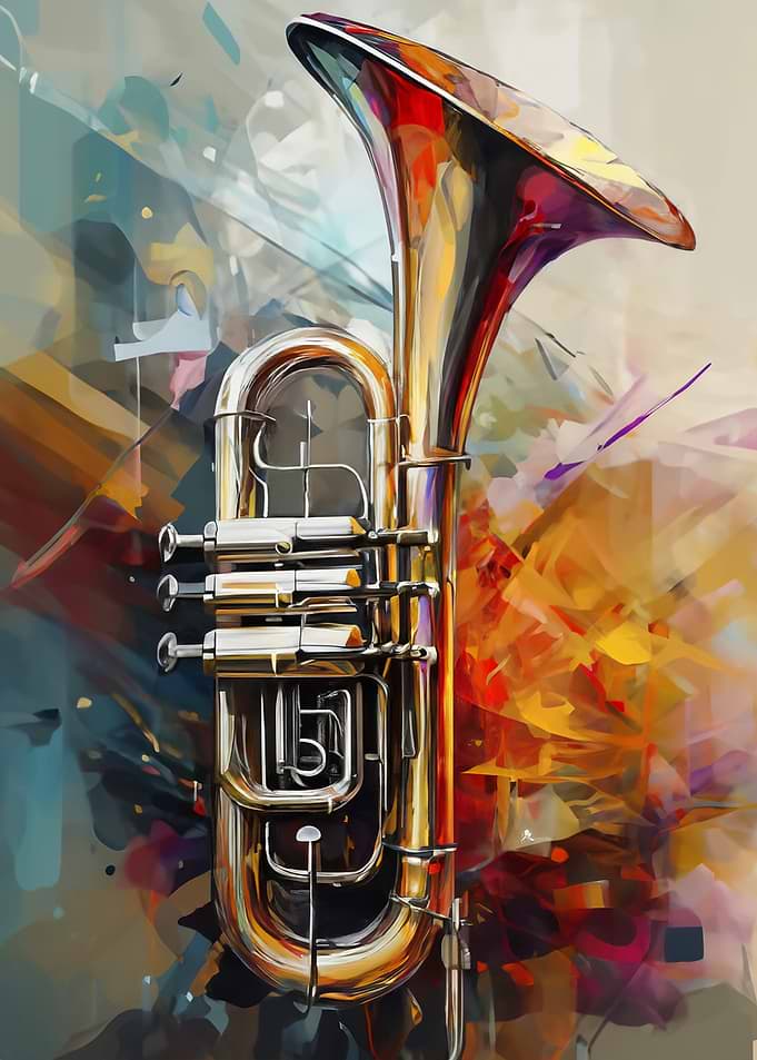 Abstract Tuba Painting
