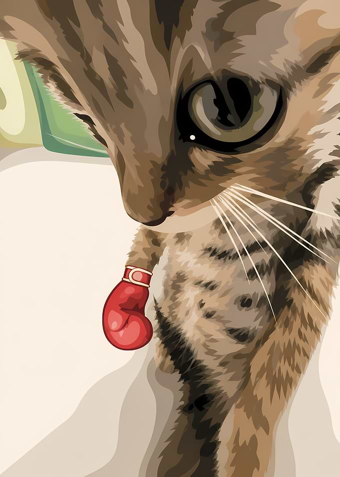 Kitten in Boxing Glove