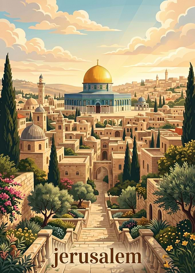 Jerusalem Cityscape with Dome of the Rock