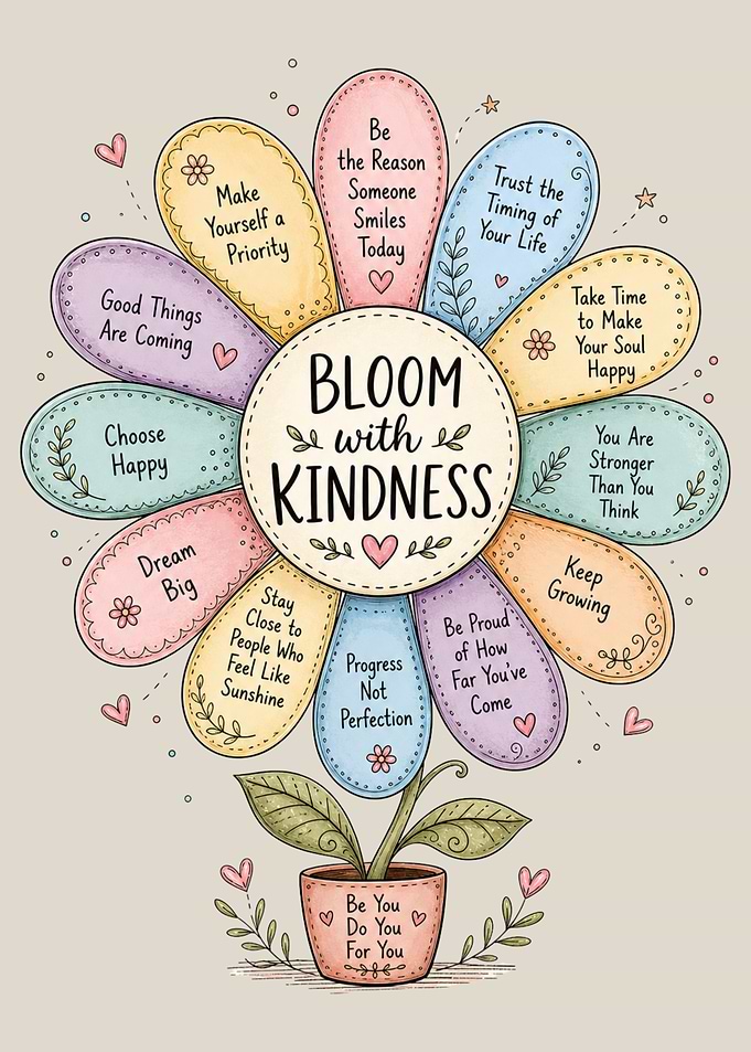 Bloom with Kindness Flower Art