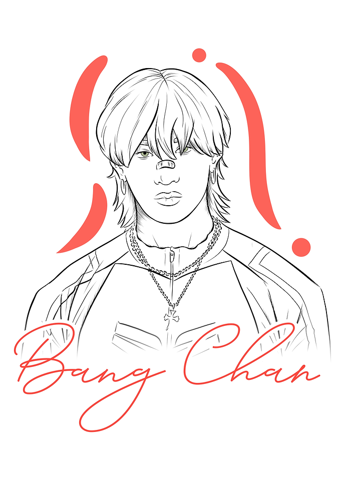 Bang Chan Stray Kids Line Art