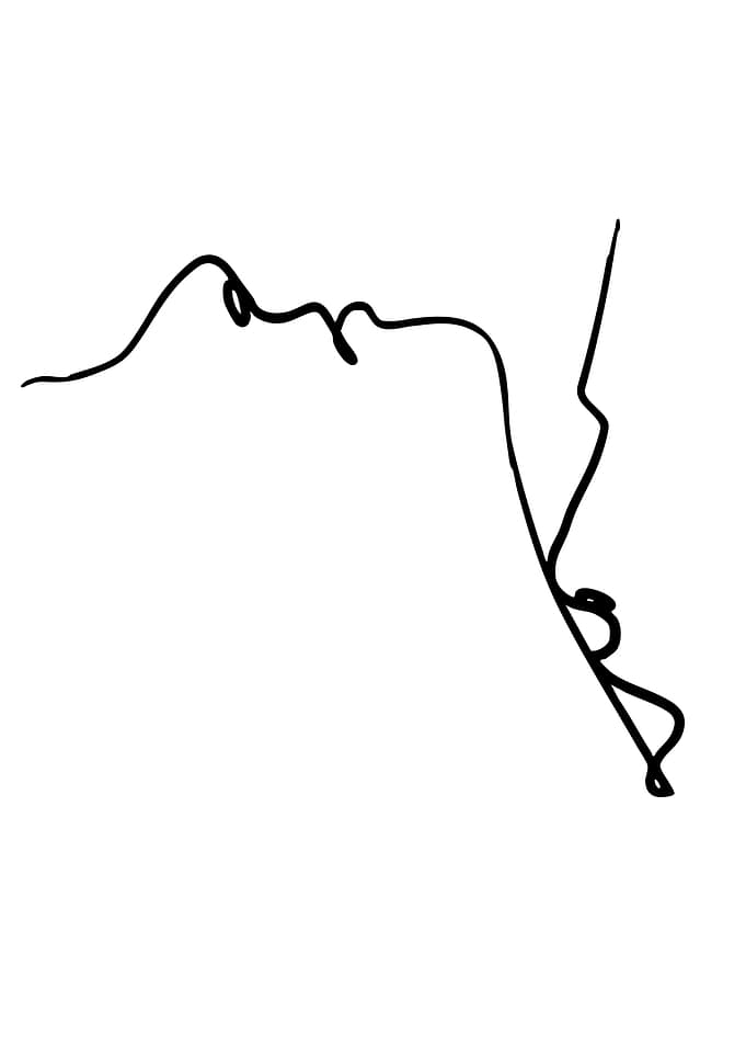 Minimalist Line Art of Two Faces