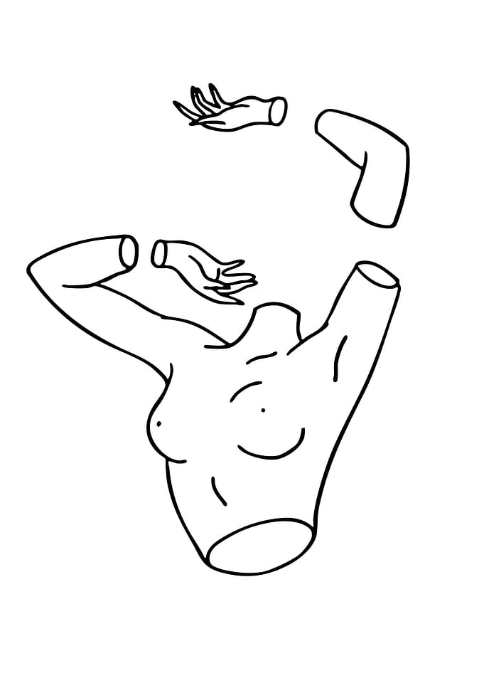 Disembodied Body Parts Illustration