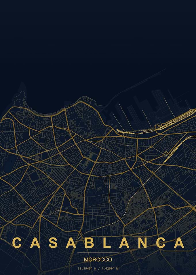 Casablanca Morocco City Map